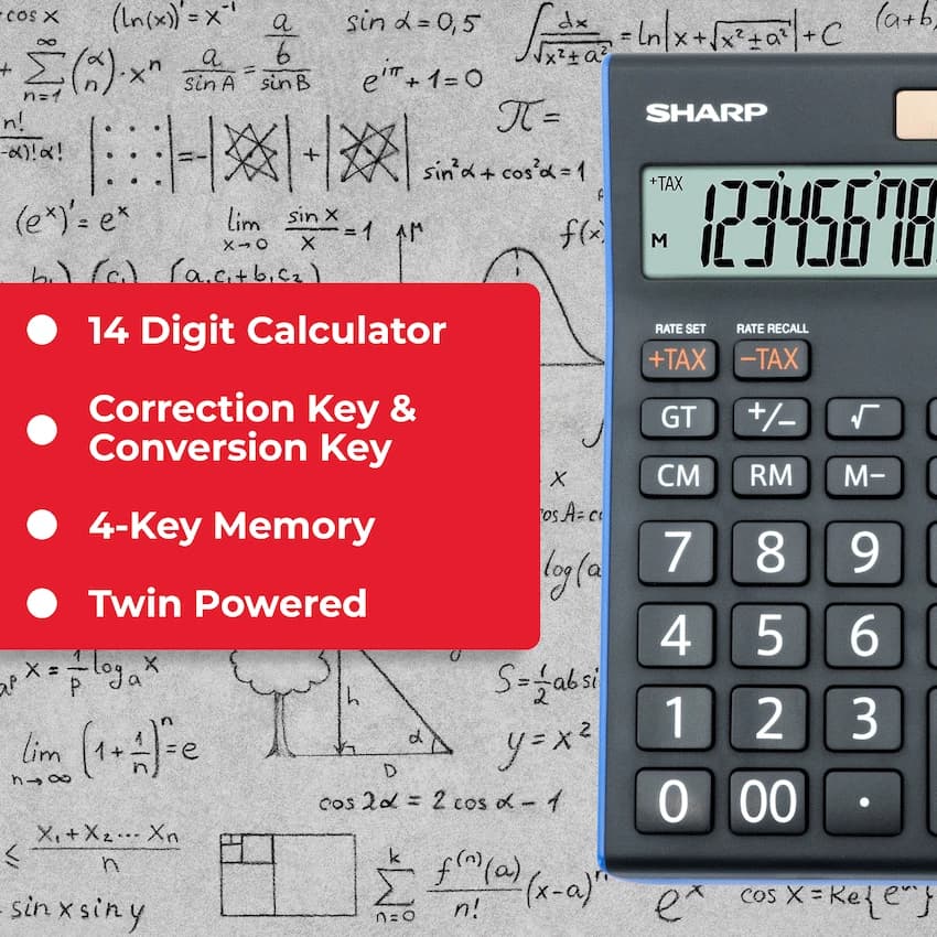 Sharp EL-145T Desk Calculator - 14 Digit Tax