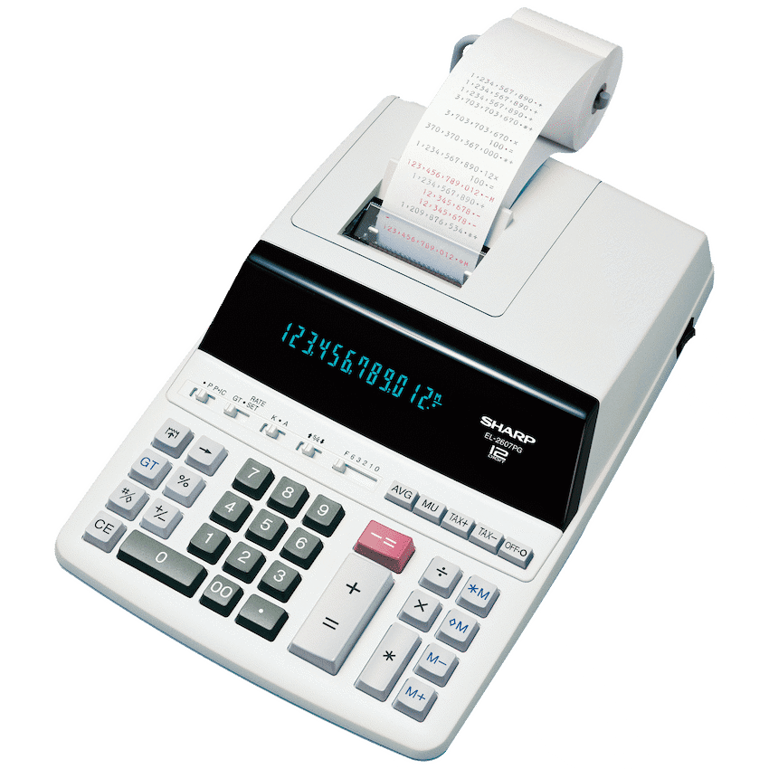 Sharp EL-2607V Premium Fast Printer Calculator AC Powered