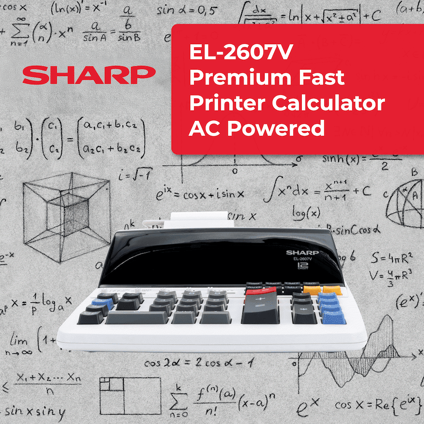 Sharp EL-2607V Premium Fast Printer Calculator AC Powered