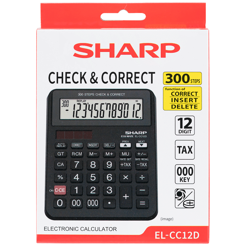Sharp EL-CC12D Desk Calculator - CheckCorrect Tax
