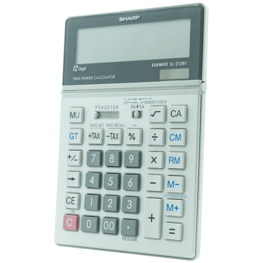 Sharp El2128V Semi-Desk Calculator
