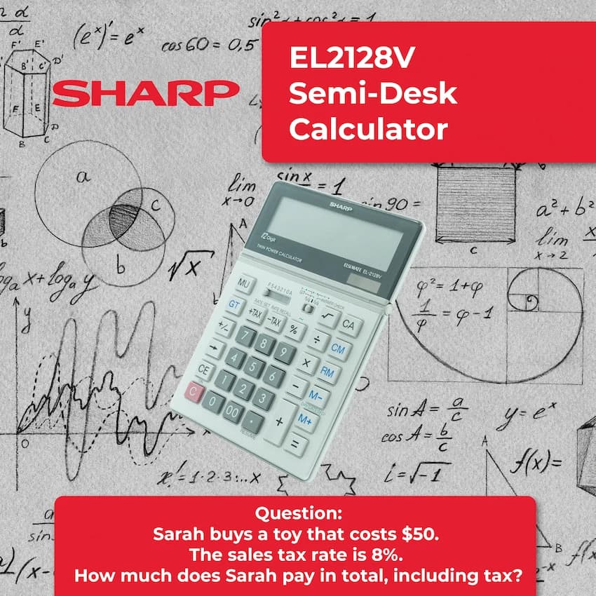 Sharp El2128V Semi-Desk Calculator