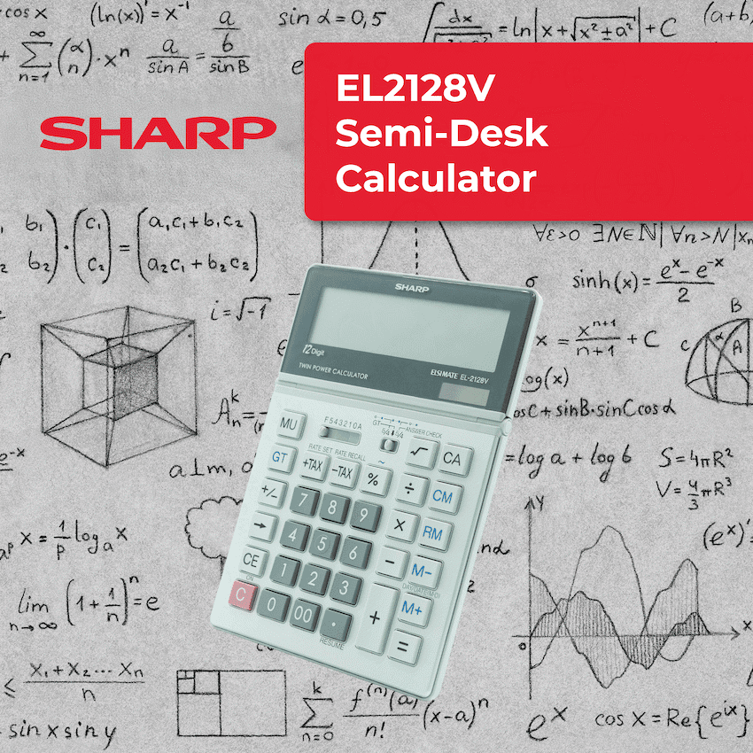 Sharp El2128V Semi-Desk Calculator