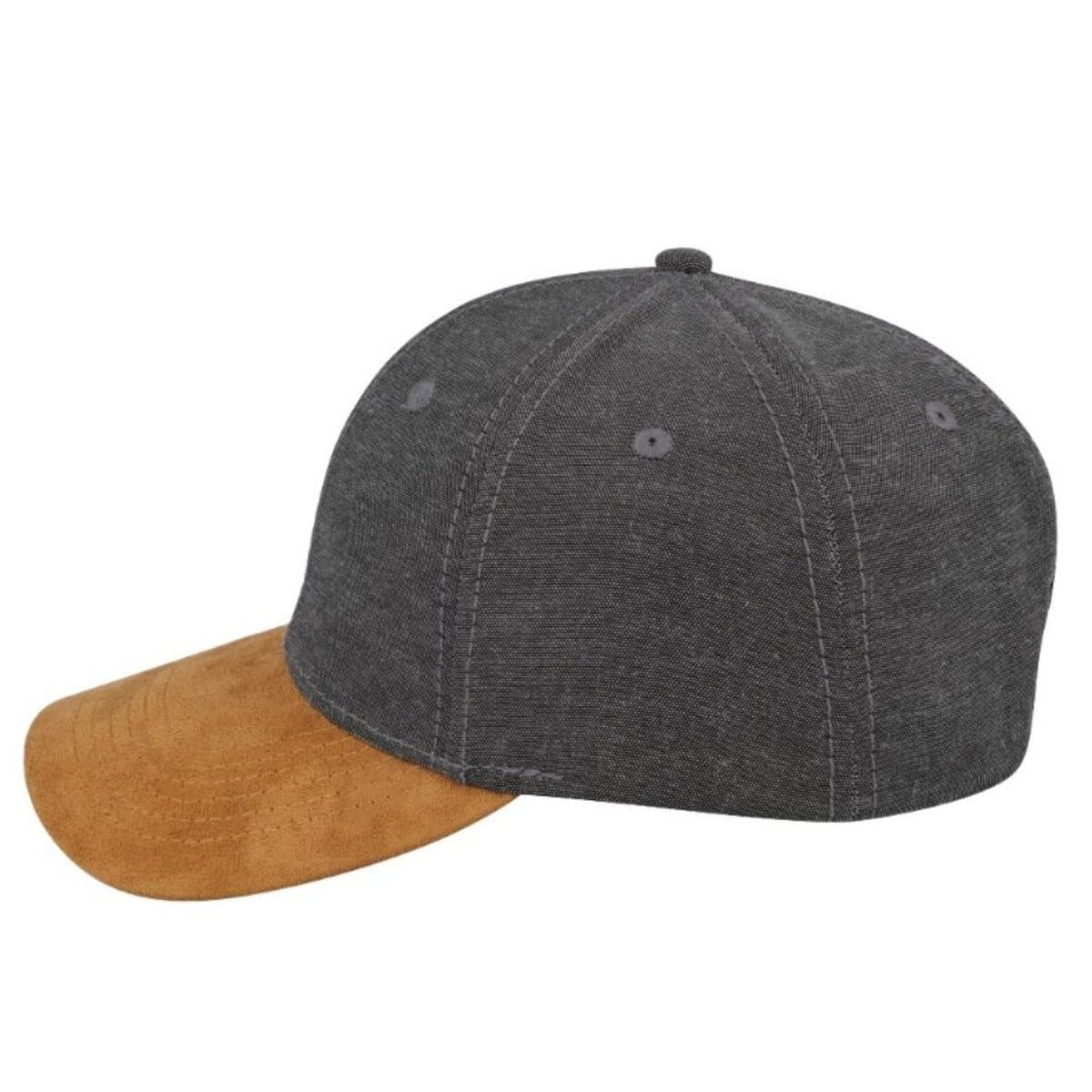 Chambray/Suede 6 Panel Cap