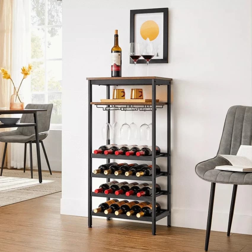 Everfurn Symphony Wine Rack - Steel Frame - Adjustable Feet