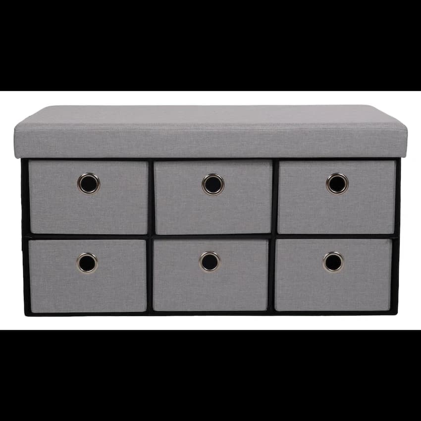 Foldable Storage Ottoman with Six Drawers