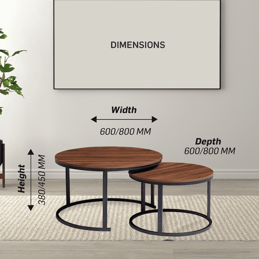 Everfurn Indus Nesting Coffee Table - Mahogany 2-Piece