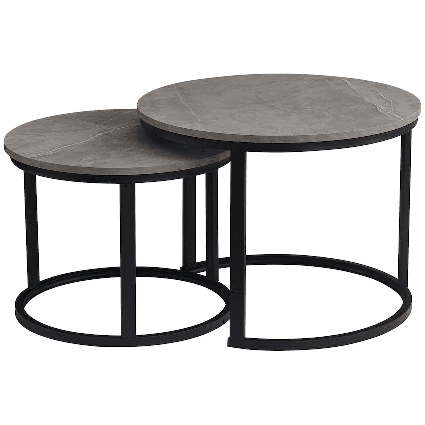 Everfurn Indus Nesting Coffee Table - Ash Grey - Extra Large (2 Piece)