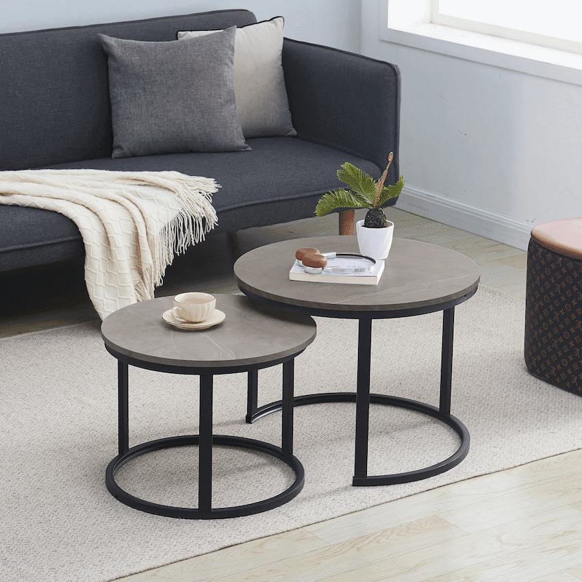 Everfurn Indus Nesting Coffee Table - Ash Grey - Extra Large (2 Piece)
