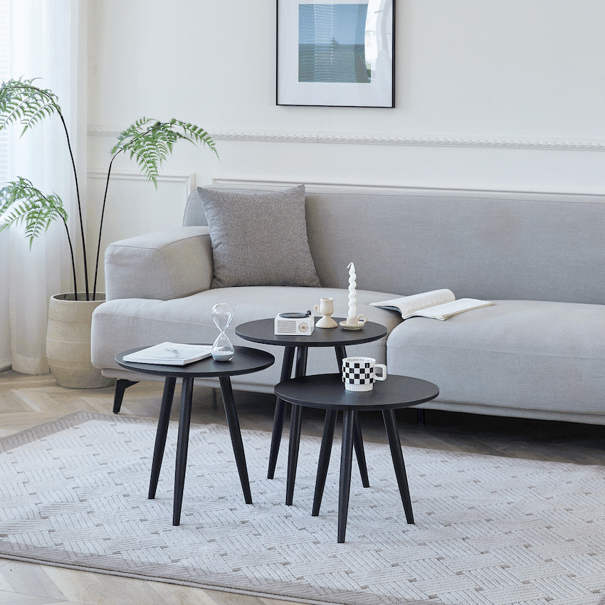 Everfurn Wooden Finish 3 - Piece Monaco Coffee Table