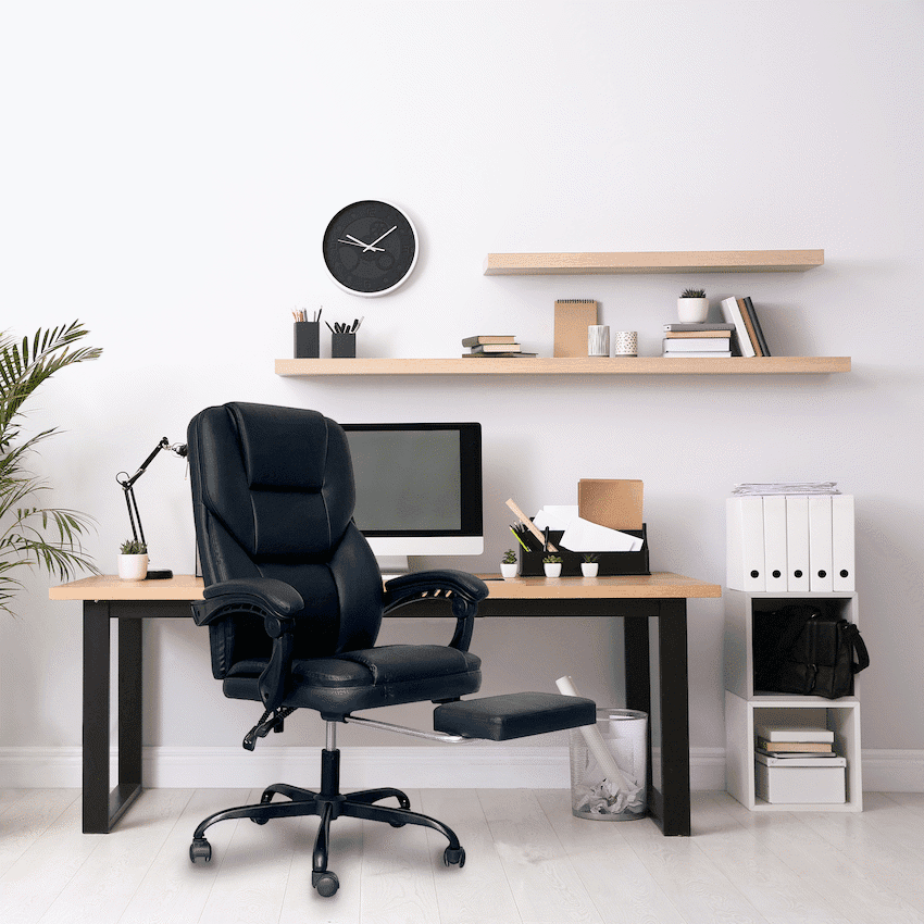 Everfurn Aries High Back Office Chair - Recline - Iron Base