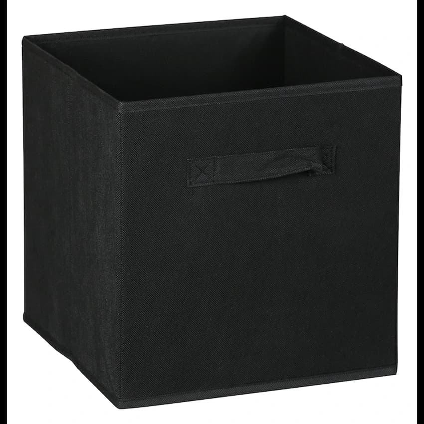 Everfurn Storeman Black, Collapsible Fabric Organiser Storage Basket - Single