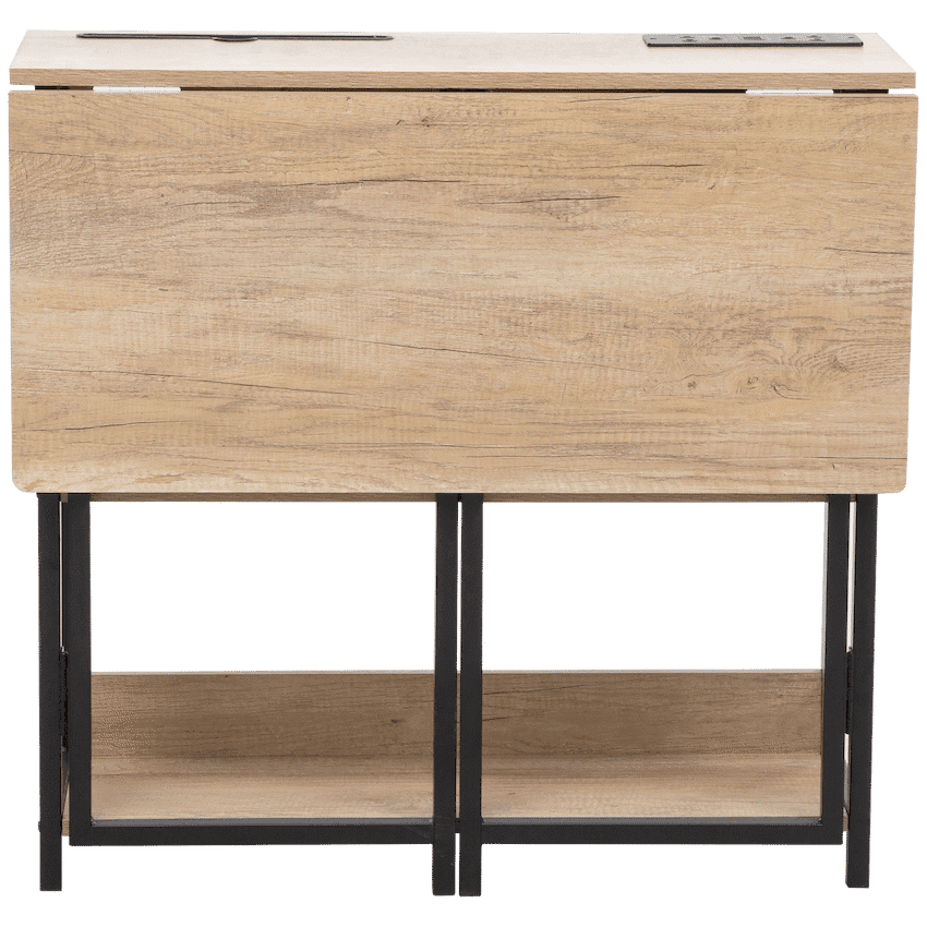 Everfurn Viron Folding Desk with 2-Prong Plugs and USB
