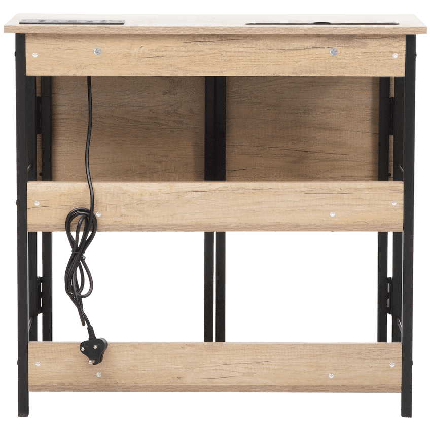 Everfurn Viron Folding Desk with 2-Prong Plugs and USB