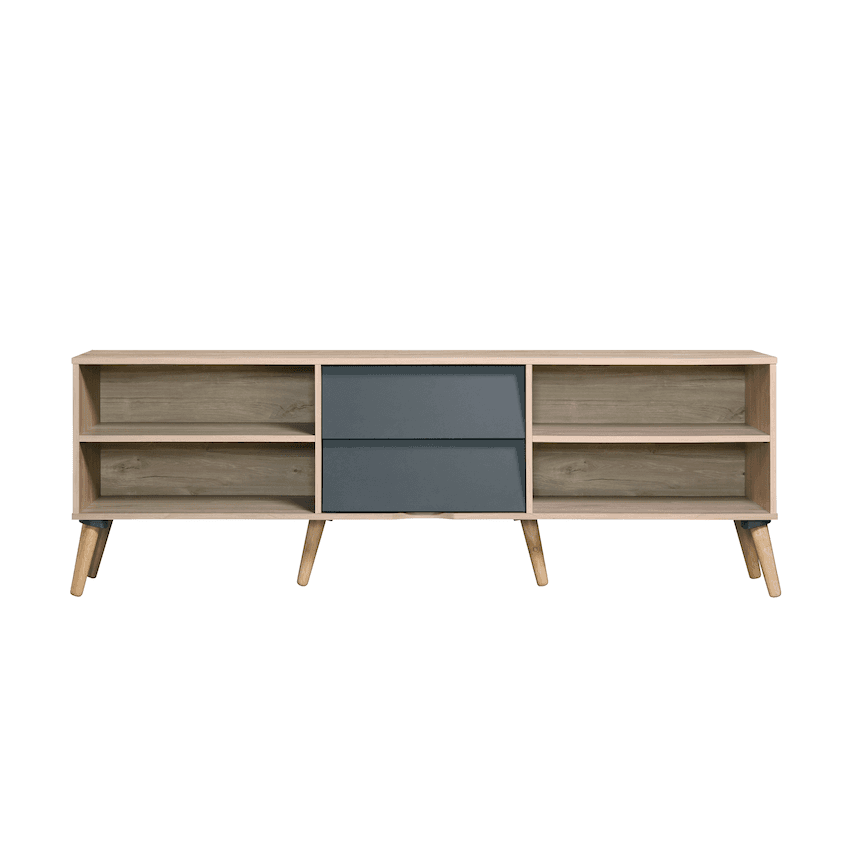 Everfurn Everest Tall TV Stand - 2 Drawers