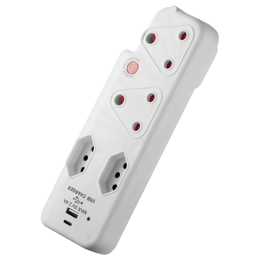 Ellies  4 Way Medium Surge adaptor with type C + USB