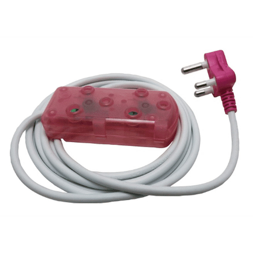 Ellies 2-Way Light-Duty Coloured Extension Lead - 5m