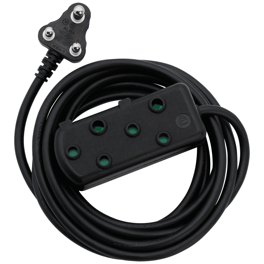 Ellies Side by Side Light Duty Extension Lead - 5m - Black
