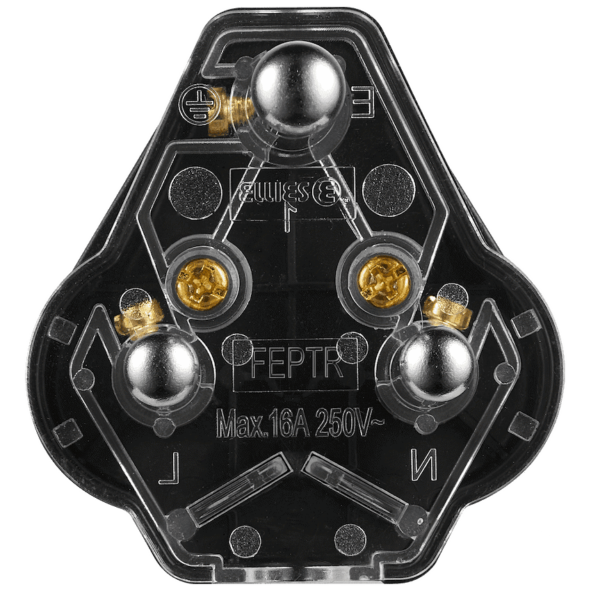 Ellies 16a Heavy-Duty Rubber Screw-on Plug Top - Black