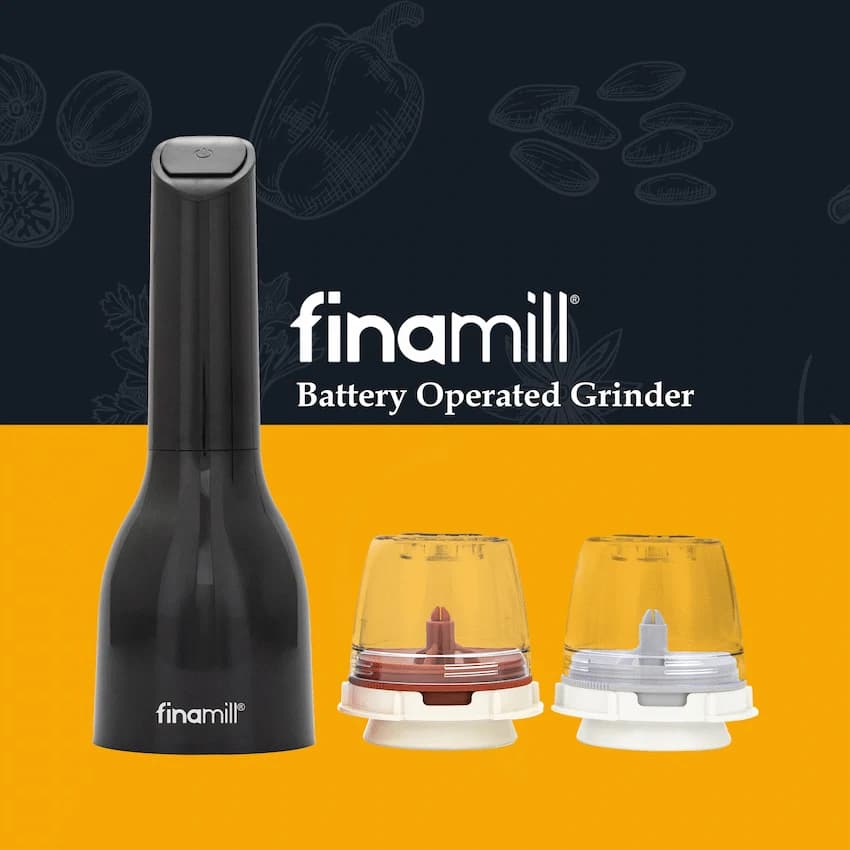 Finamill Battery-Operated Grinder - Midnight Black