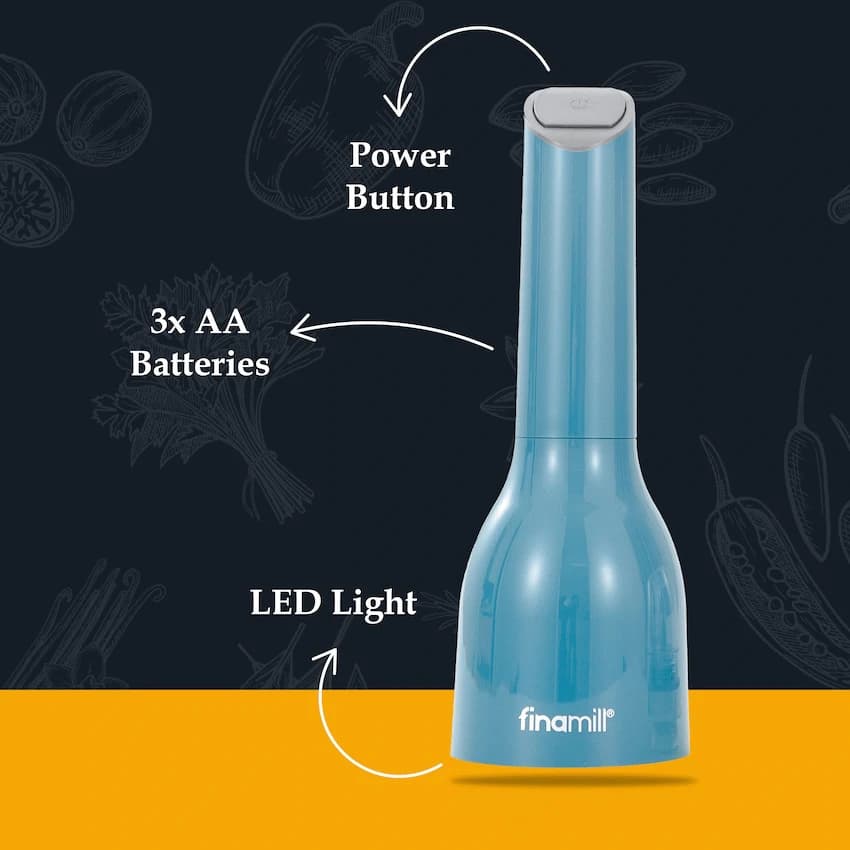 Finamill Battery Operated Grinder - Ocean Blue