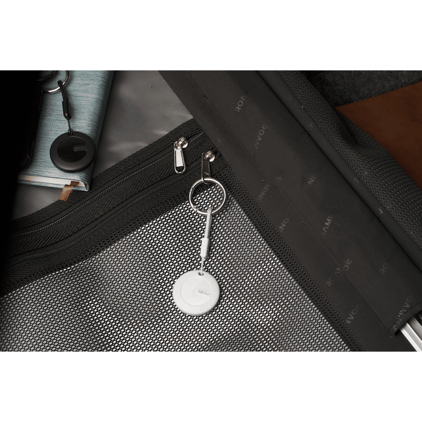MiTag Apple-Compatible Tag with Leather Keychain Accessory - 1 Pack