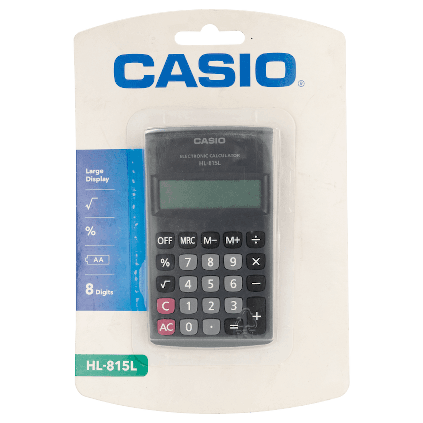 Casio HL 815 Pocket Calculator - Black