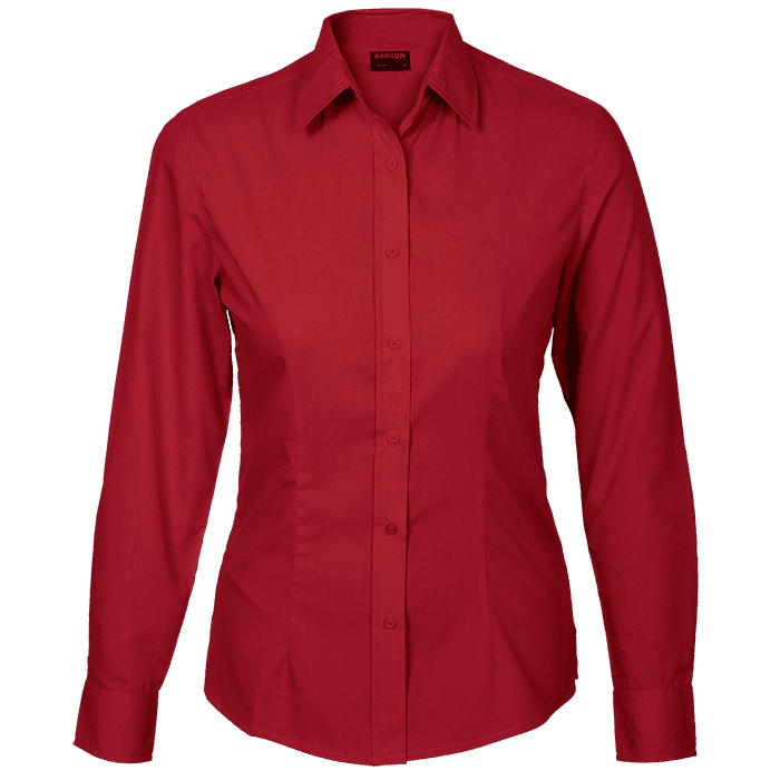 Basic Poly Cotton Blouse Long Sleeve Ladies