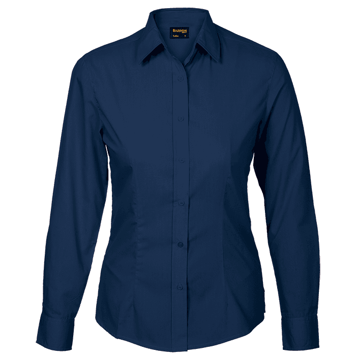 Basic Poly Cotton Blouse Long Sleeve Ladies