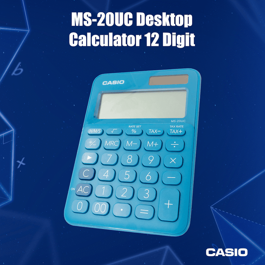Casio MS-20UC - Desktop calculator 12 Digit - Blue
