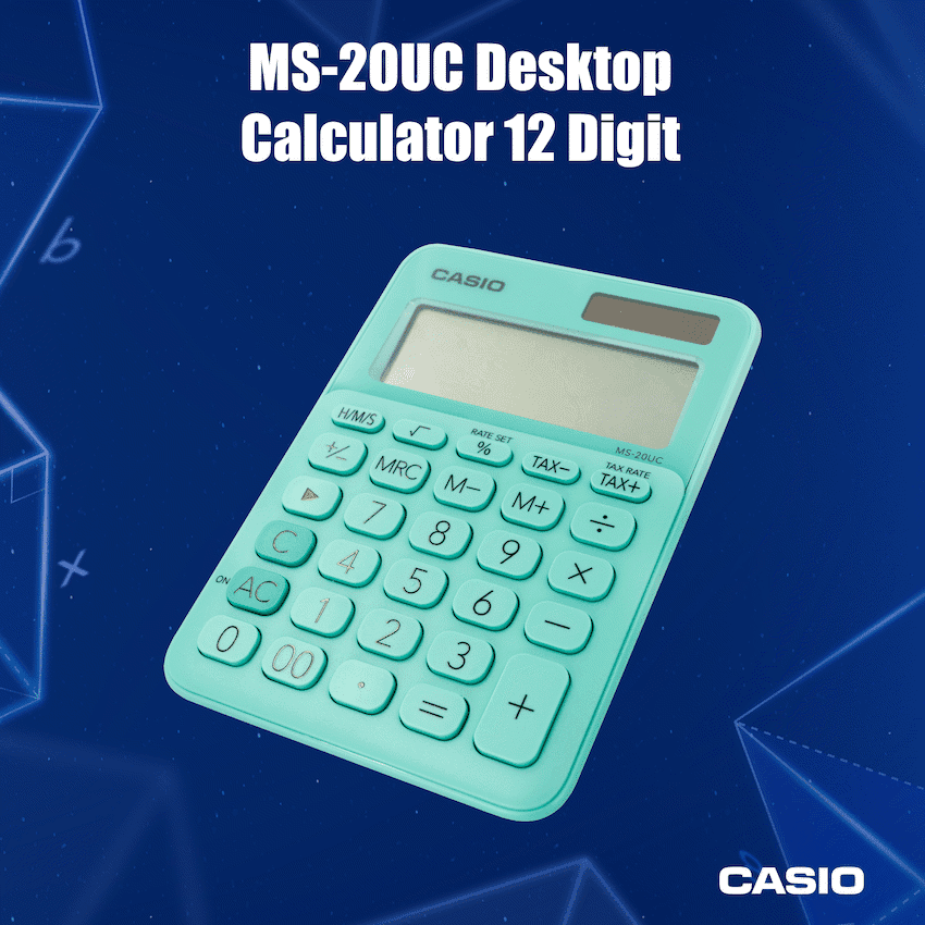 Casio MS-20UC - Desktop calculator 12 Digit - Green