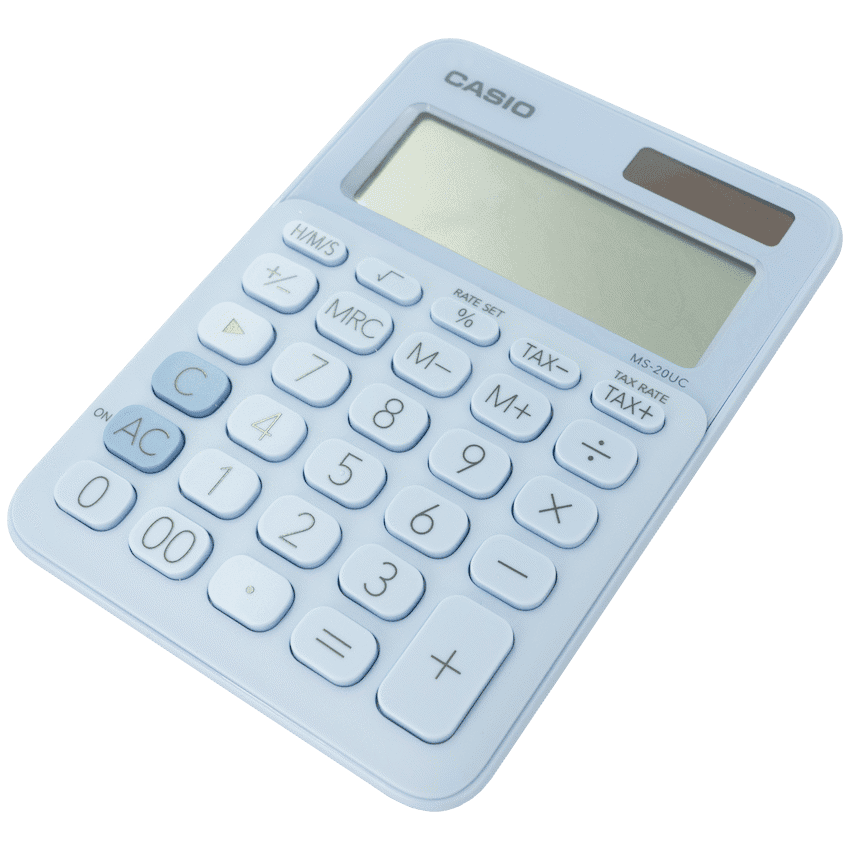 Casio MS-20UC - Desktop Calculator 12-Digit - Light Blue