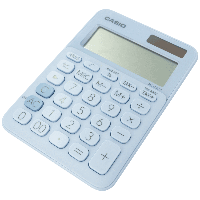 Casio MS-20UC - Desktop Calculator 12-Digit - Light Blue