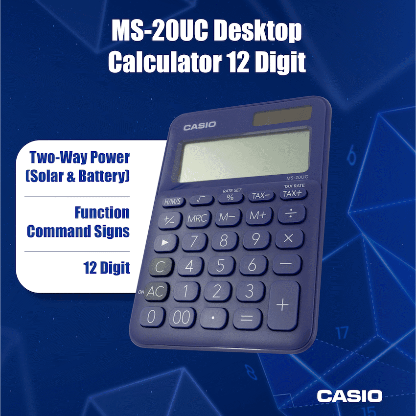 Casio MS-20UC - Desktop Calculator 12-Digit - Purple