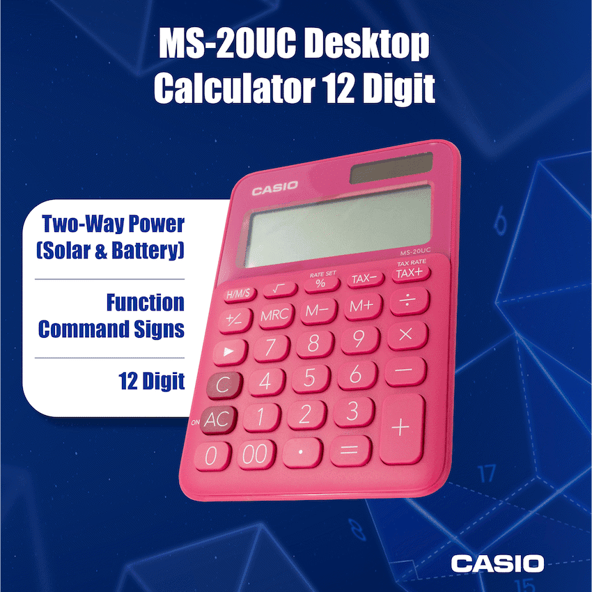 Casio MS-20UC - Desktop calculator 12 Digit - Red