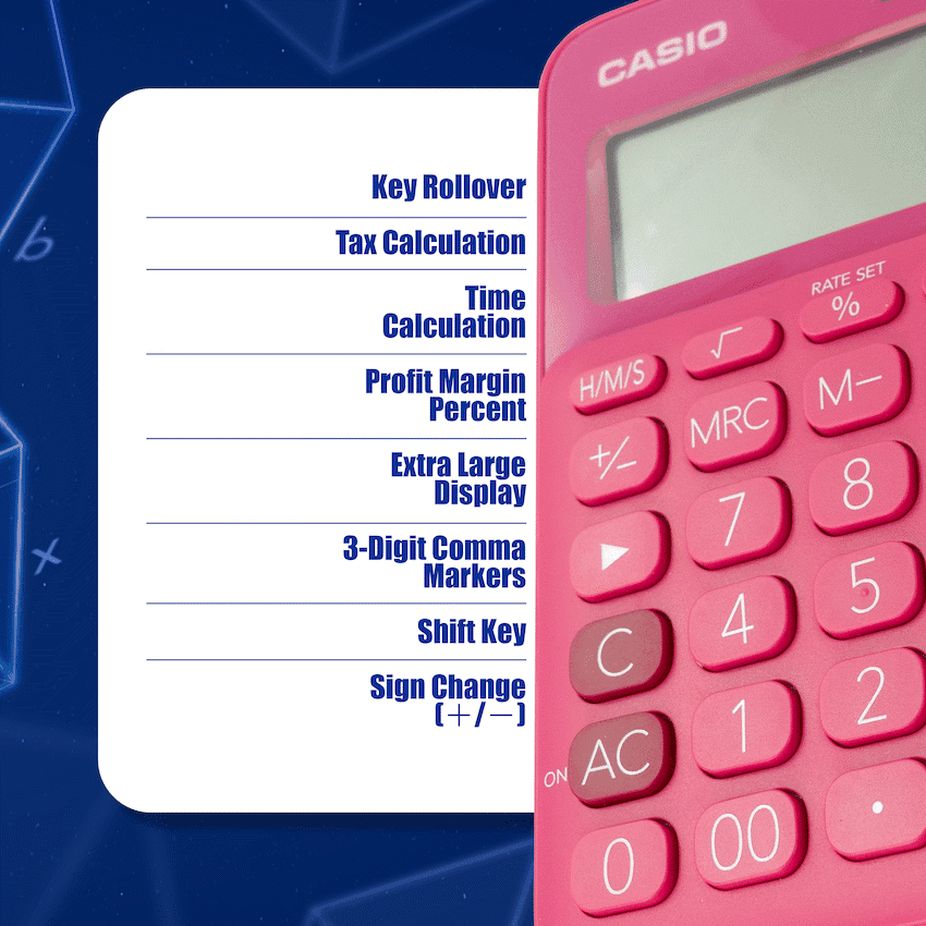 Casio MS-20UC - Desktop calculator 12 Digit - Red