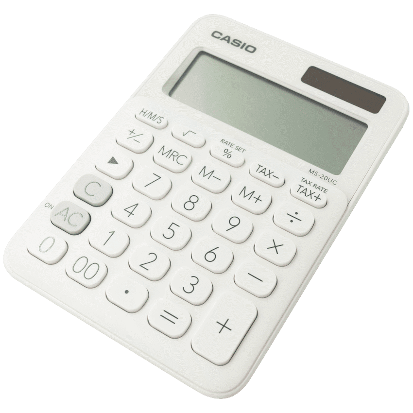 Casio MS-20UC - Desktop calculator 12 Digit - White