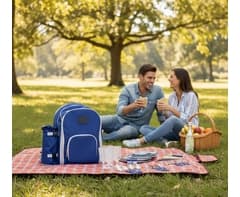 4-Person Picnic Backpack and Blanket Set