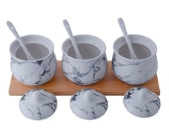 Marble Bamboo Canisters Set