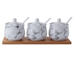 Marble Bamboo Canisters Set
