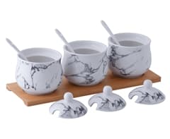 Marble Bamboo Canisters Set