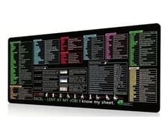Excel Cheat Sheet Desk Mat / Mousepad XL