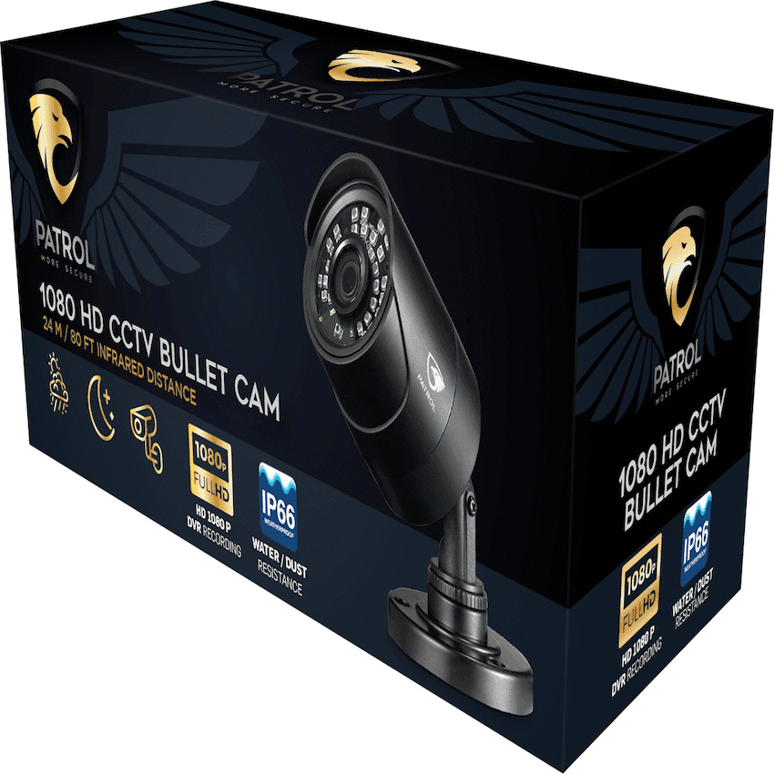 Patrol 1080P Bullet Camera - Black