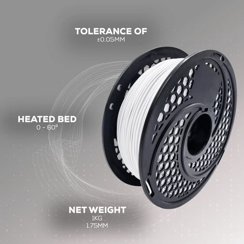 PLA White Filament 1kg, 1.75mm