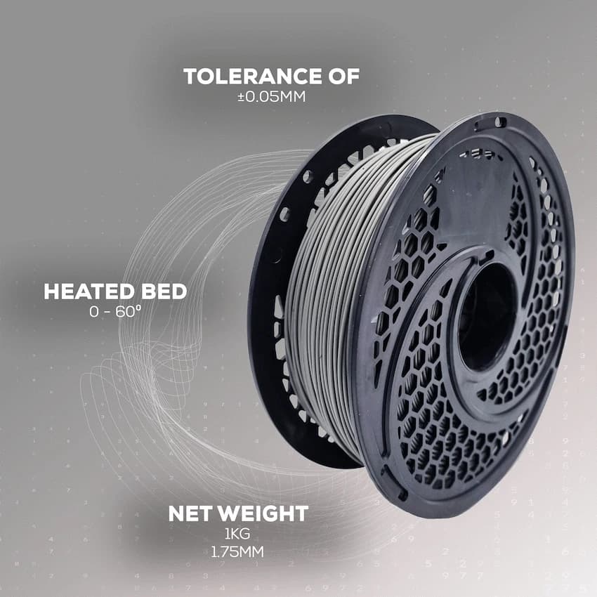 PLA Grey Filament 1kg, 1.75mm