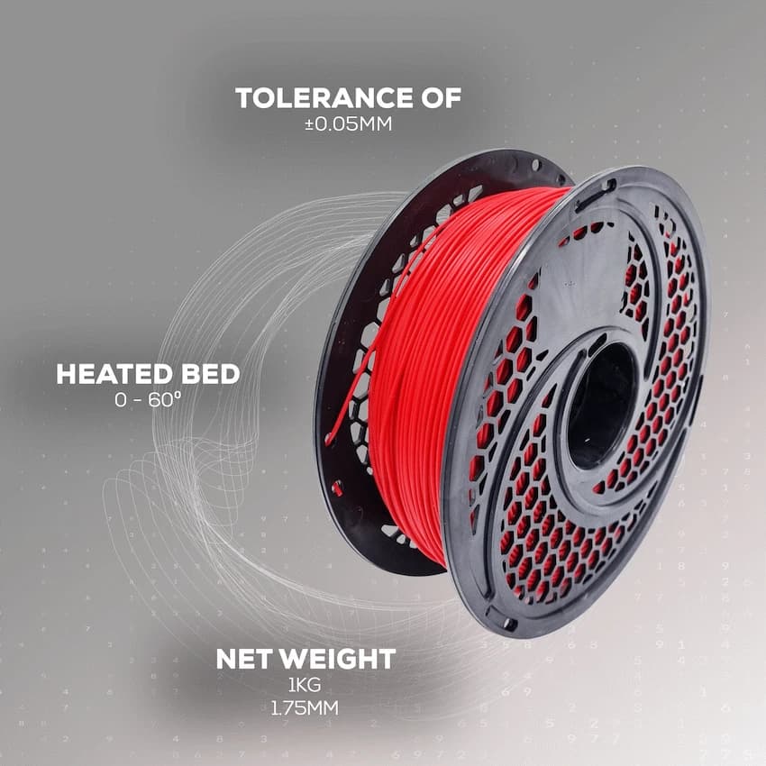 PLA Red Filament 1kg, 1.75mm