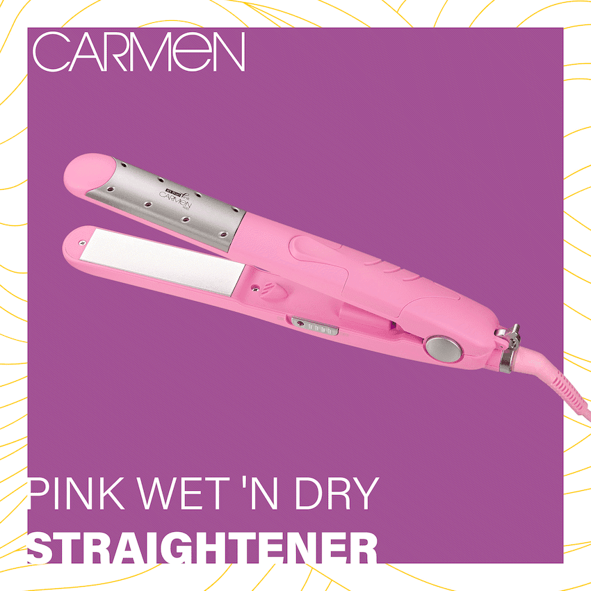 Carmen Pink Wet 'n Dry Straightener - Pink
