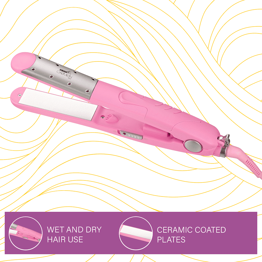 Carmen Pink Wet 'n Dry Straightener - Pink
