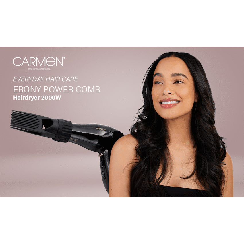 Carmen Power Comb Hairdryer 2000w - Ebony