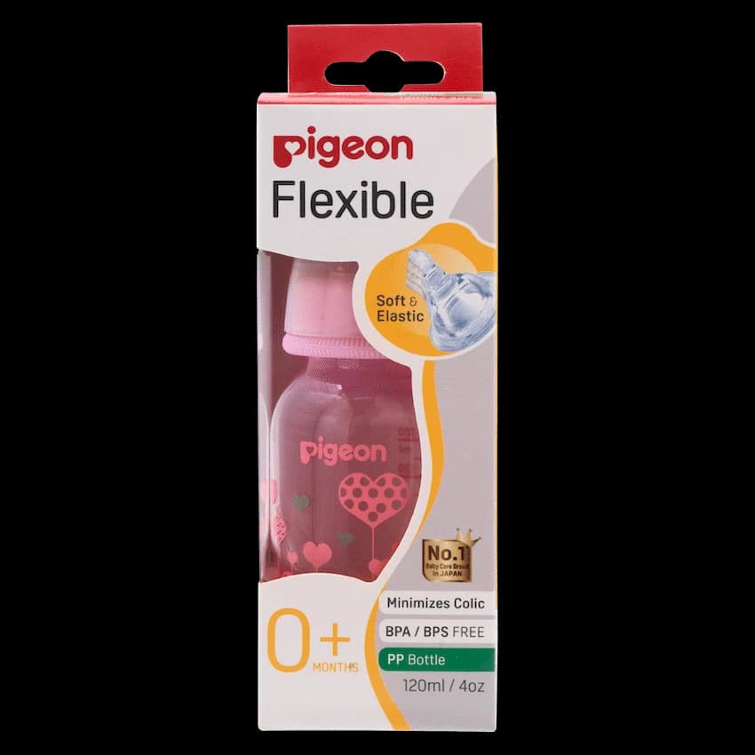 Pigeon Flexible Bottle STD Neck - Pink - 120ml